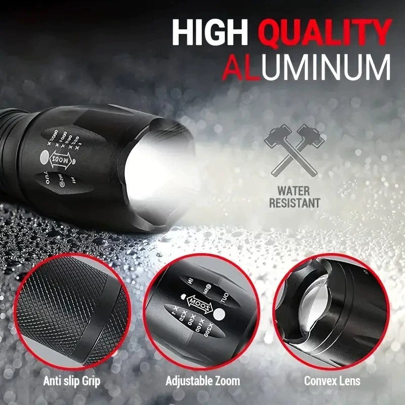 Battery Powered LED Flashlight, Black