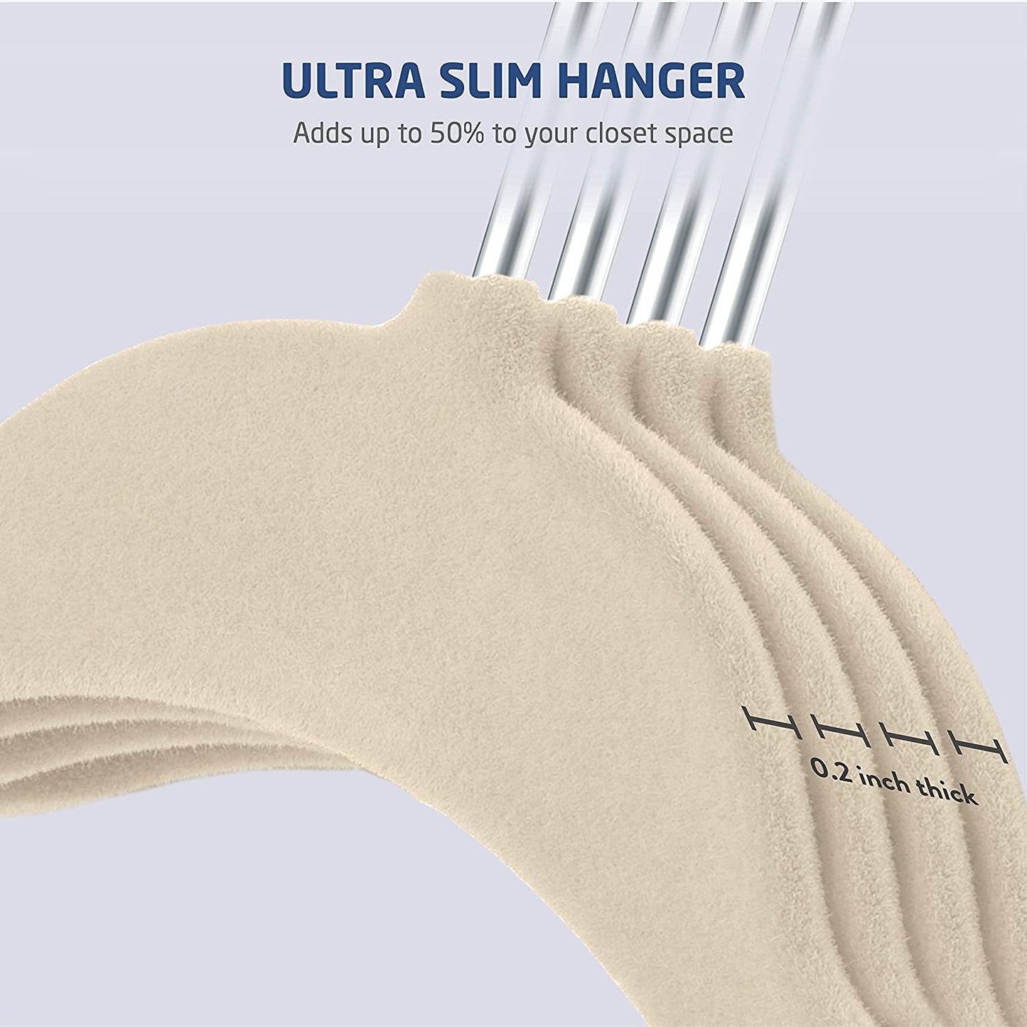 Adults Velvet Clothes Hangers 20 Units 45 cm, White