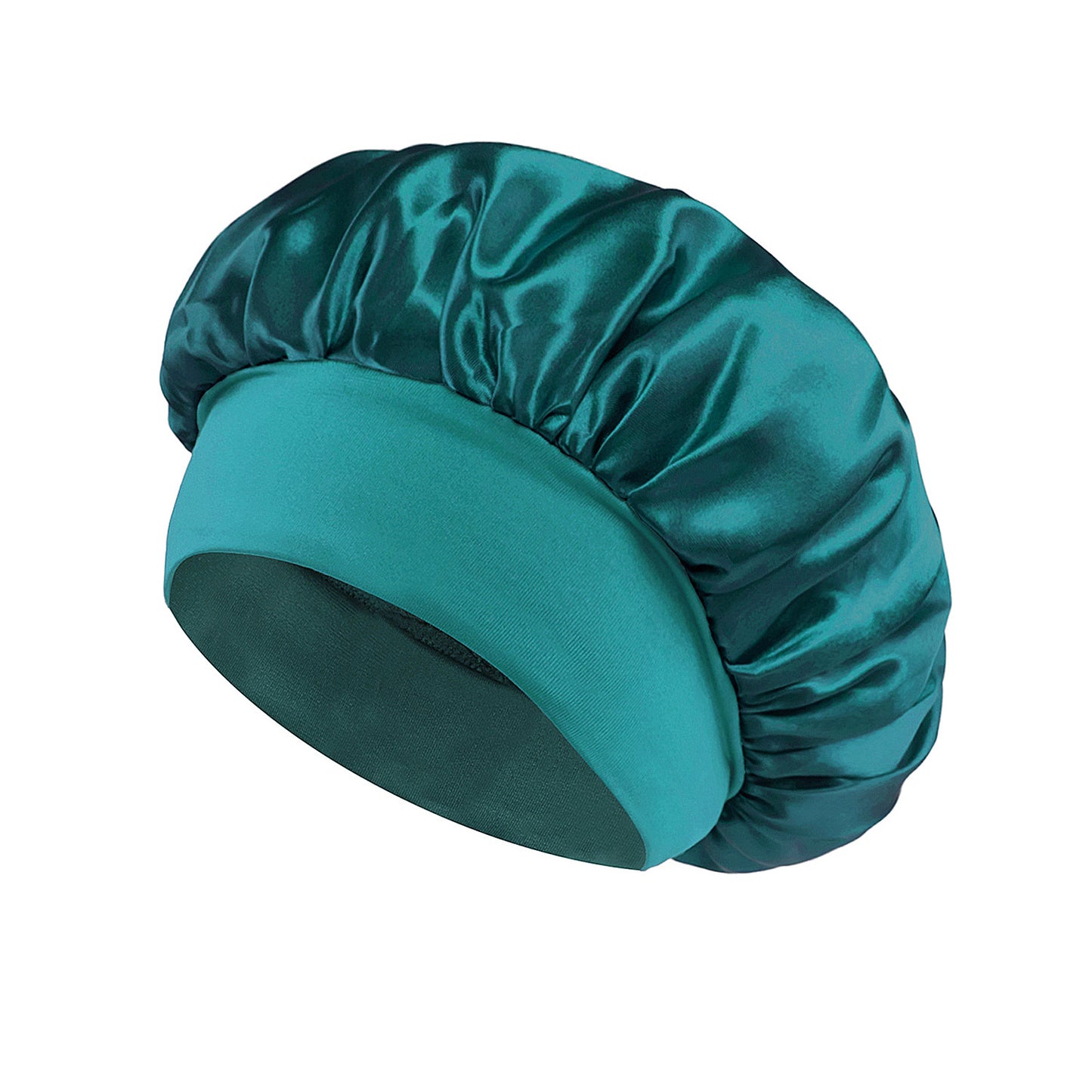 4-Piece Satin Wide Band Hair Bonnets (black, pink, turquoise, off white)