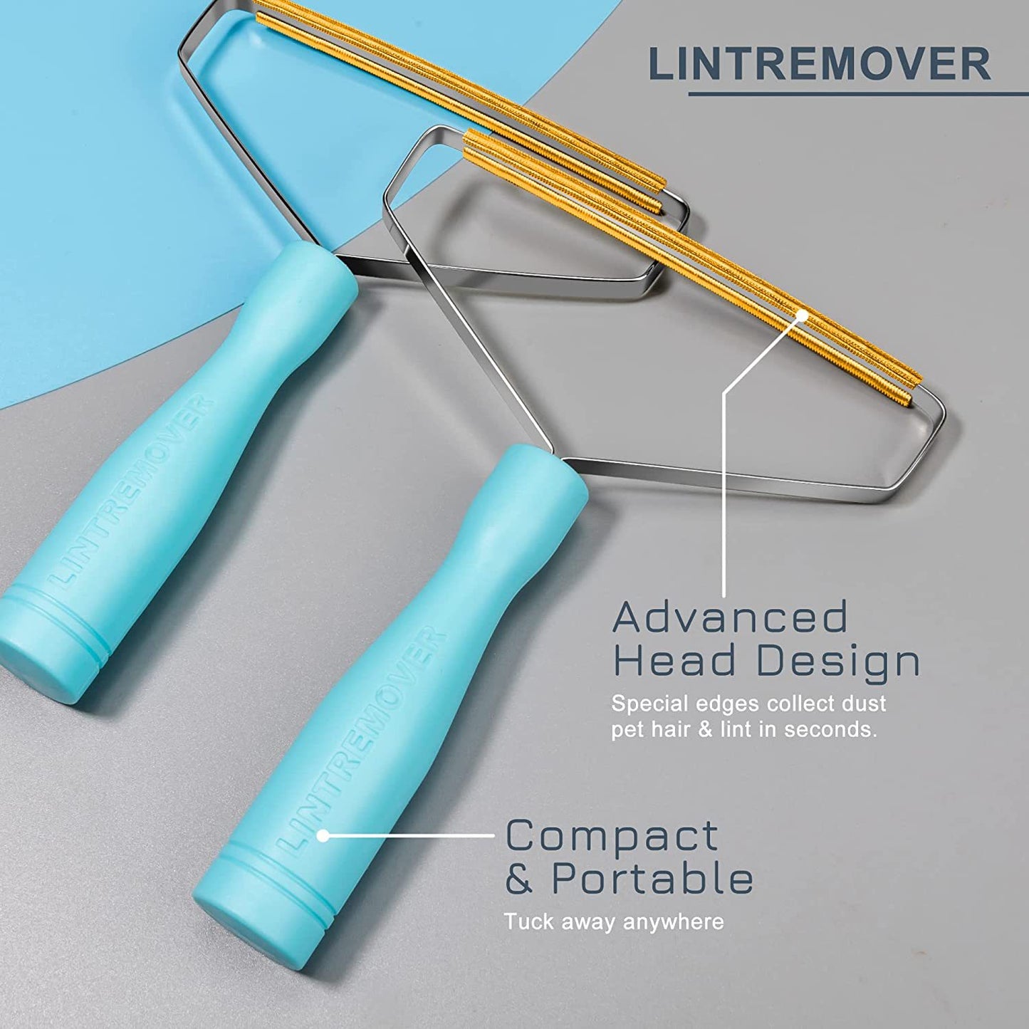 4-Piece Pet Hair Remover, Blue