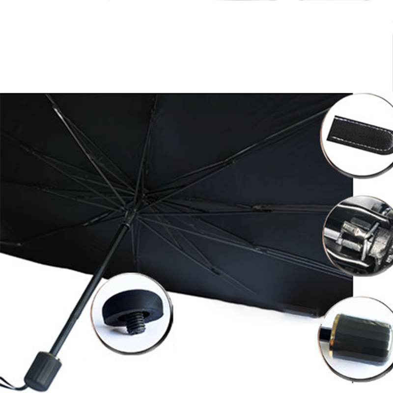 Large Windshield Sun Shade Umbrella for Car 145x80cm, Black