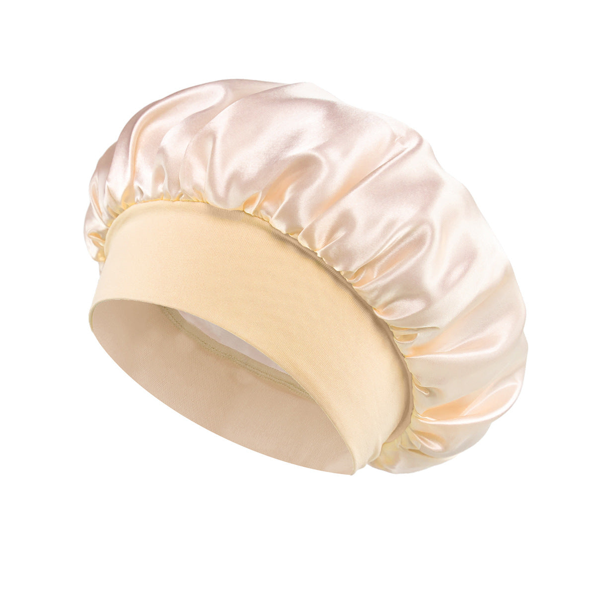 4-Piece Satin Wide Band Hair Bonnets (black, pink, turquoise, off white)