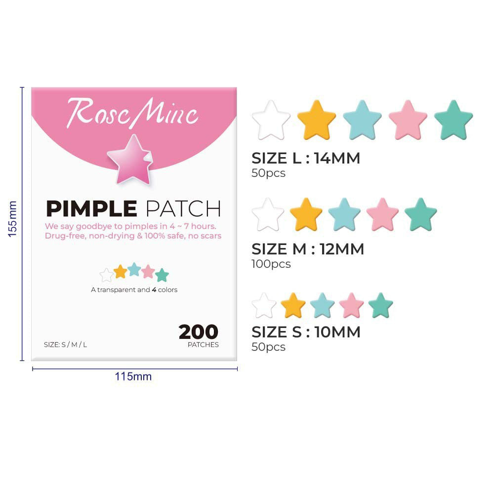 Pimple Patch for Covering Zits and Blemishes 200 Patchs Round-shaped / Star-shaped