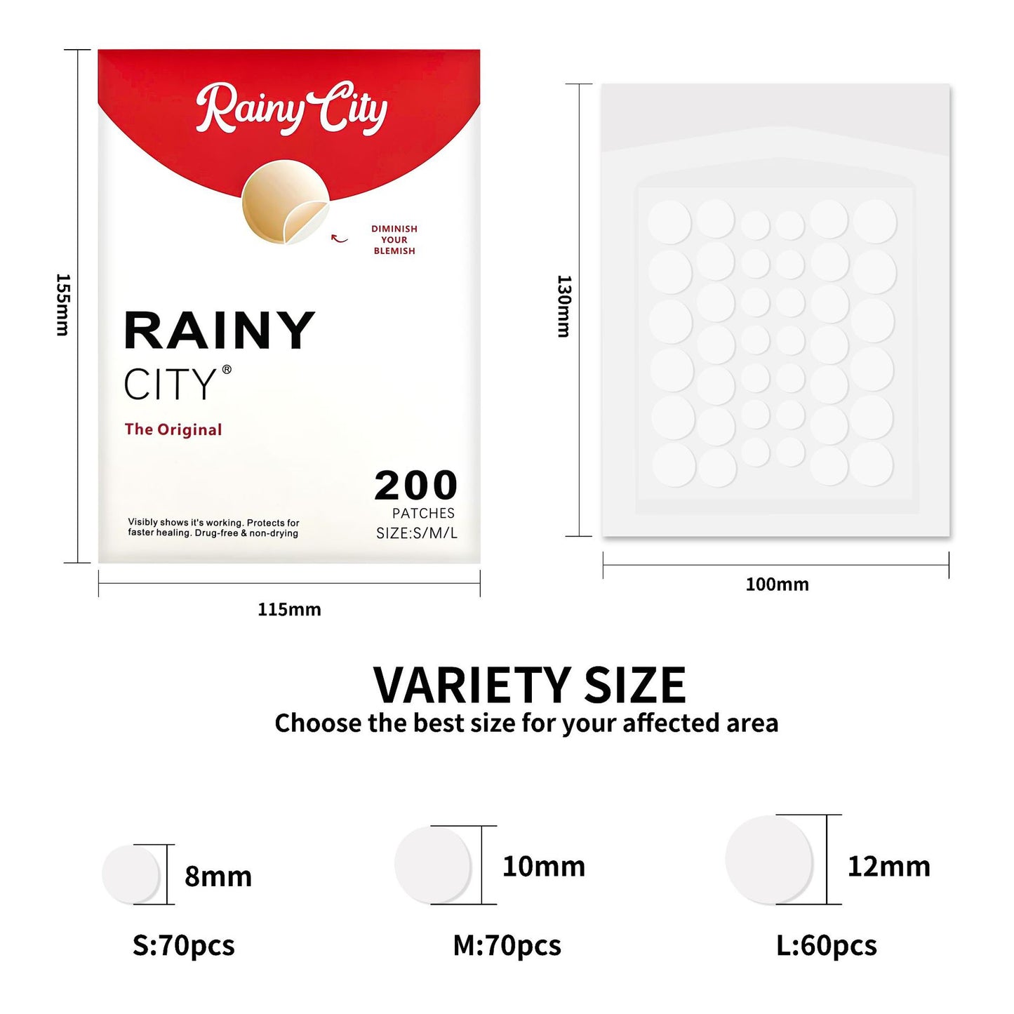 Pimple Patch for Covering Zits and Blemishes 200 Patchs Round-shaped / Star-shaped