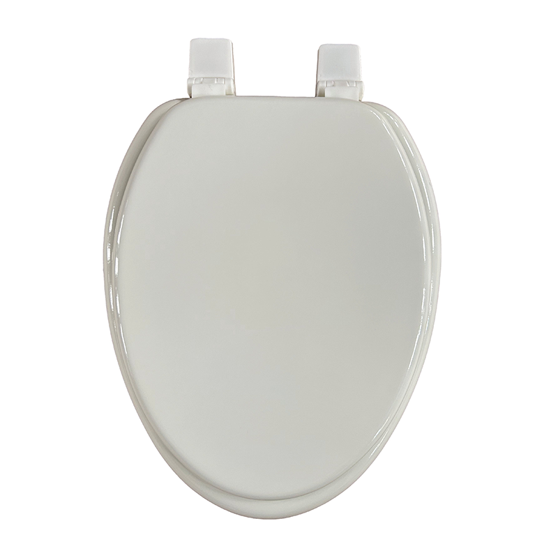 Elongted 19''molded wood toilet seat with plastic hinge