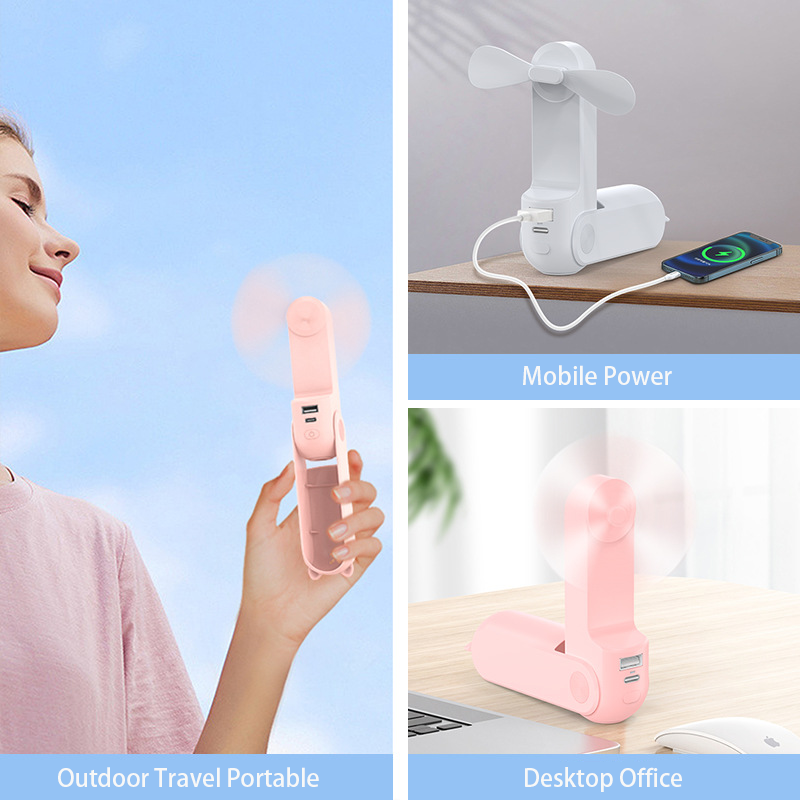 Basic Pocket Handheld Fan with Flashlight (4 Color Options)
