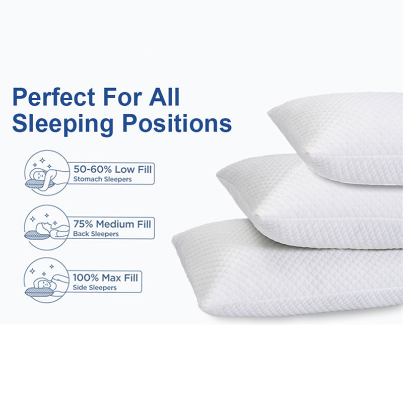 Shredded Memory Foam Pillows 2 Units King / Queen / Standard