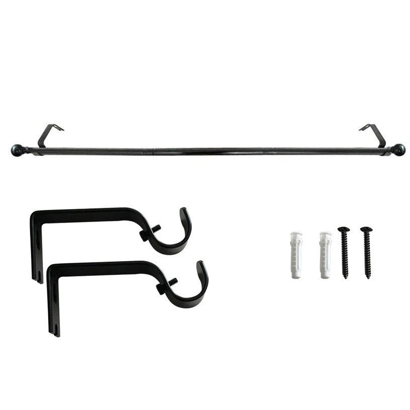 Extendable Curtain Rods Black 72 inches to 144 inches, Black