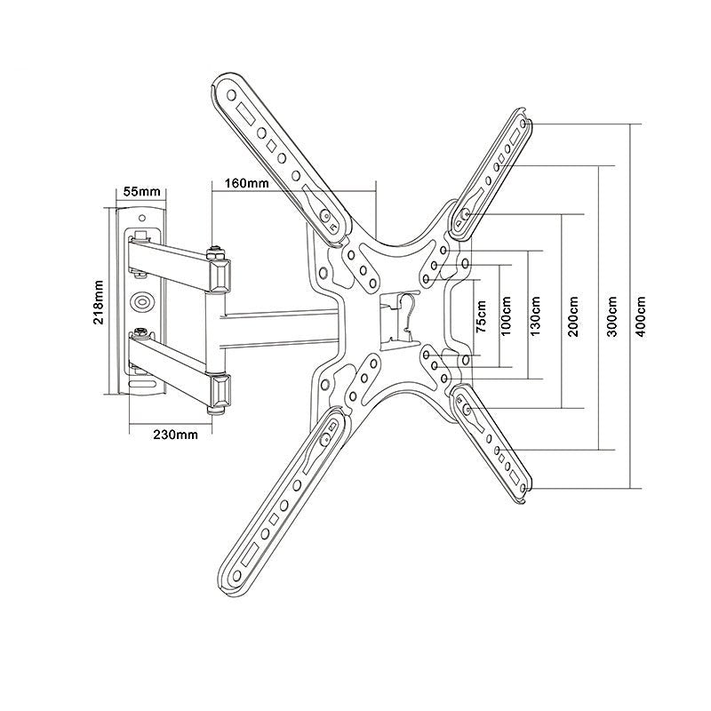 TV Wall Mount Monitor Wall Bracket with Swivel Fits 14-60 Inch