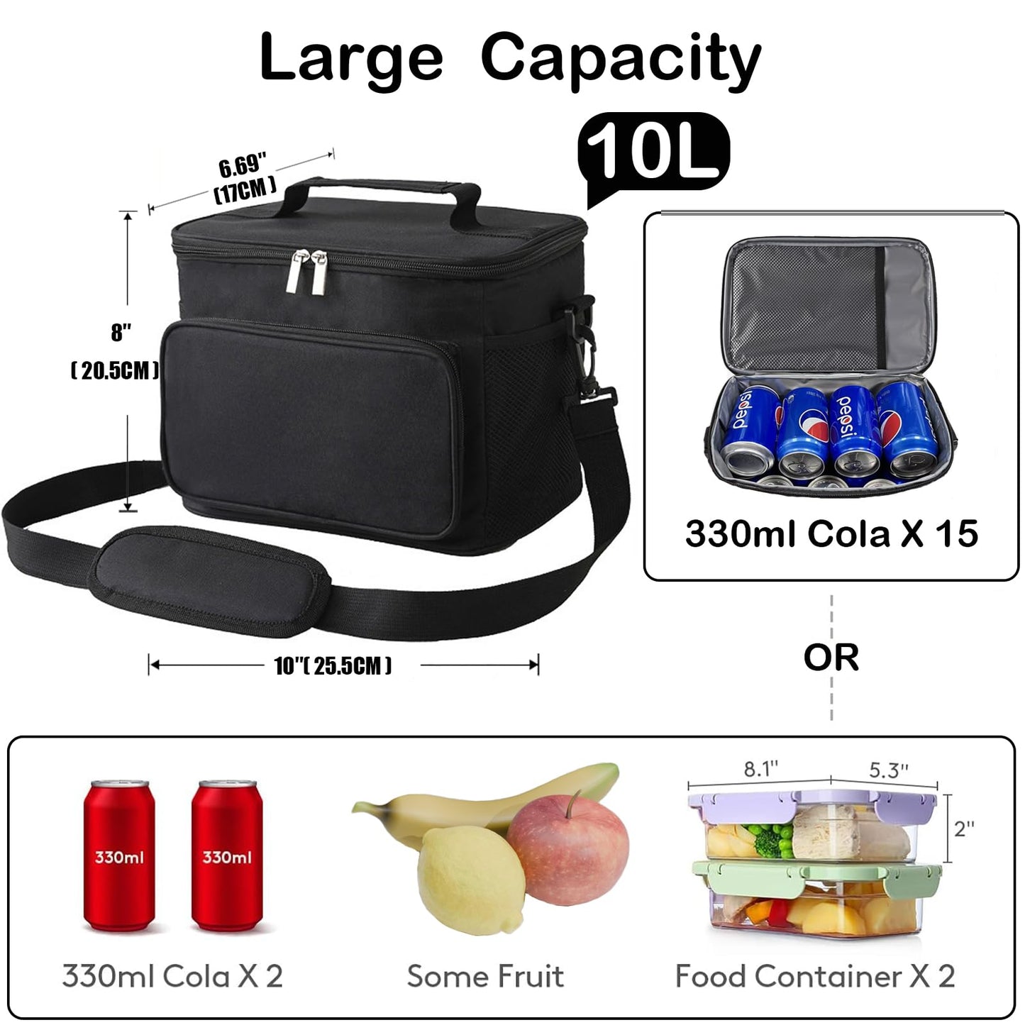 Simple Lunch Box with detachable buckle 10L (2 Color Options)