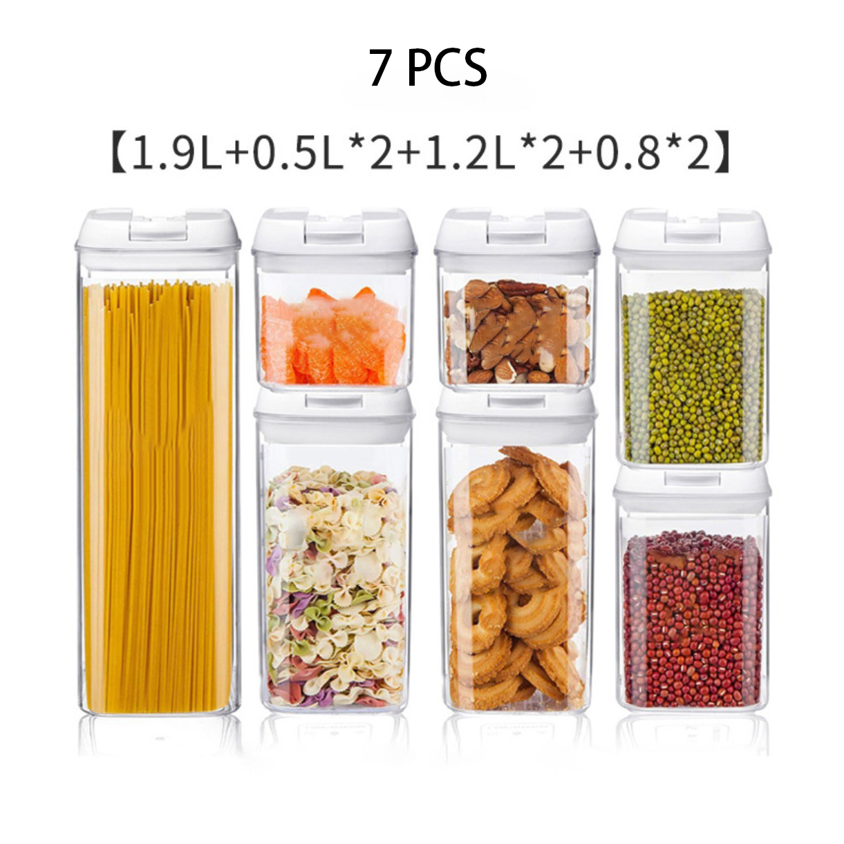 7-Piece Airtight Food Storage Containers Set with Easy Lock Lids