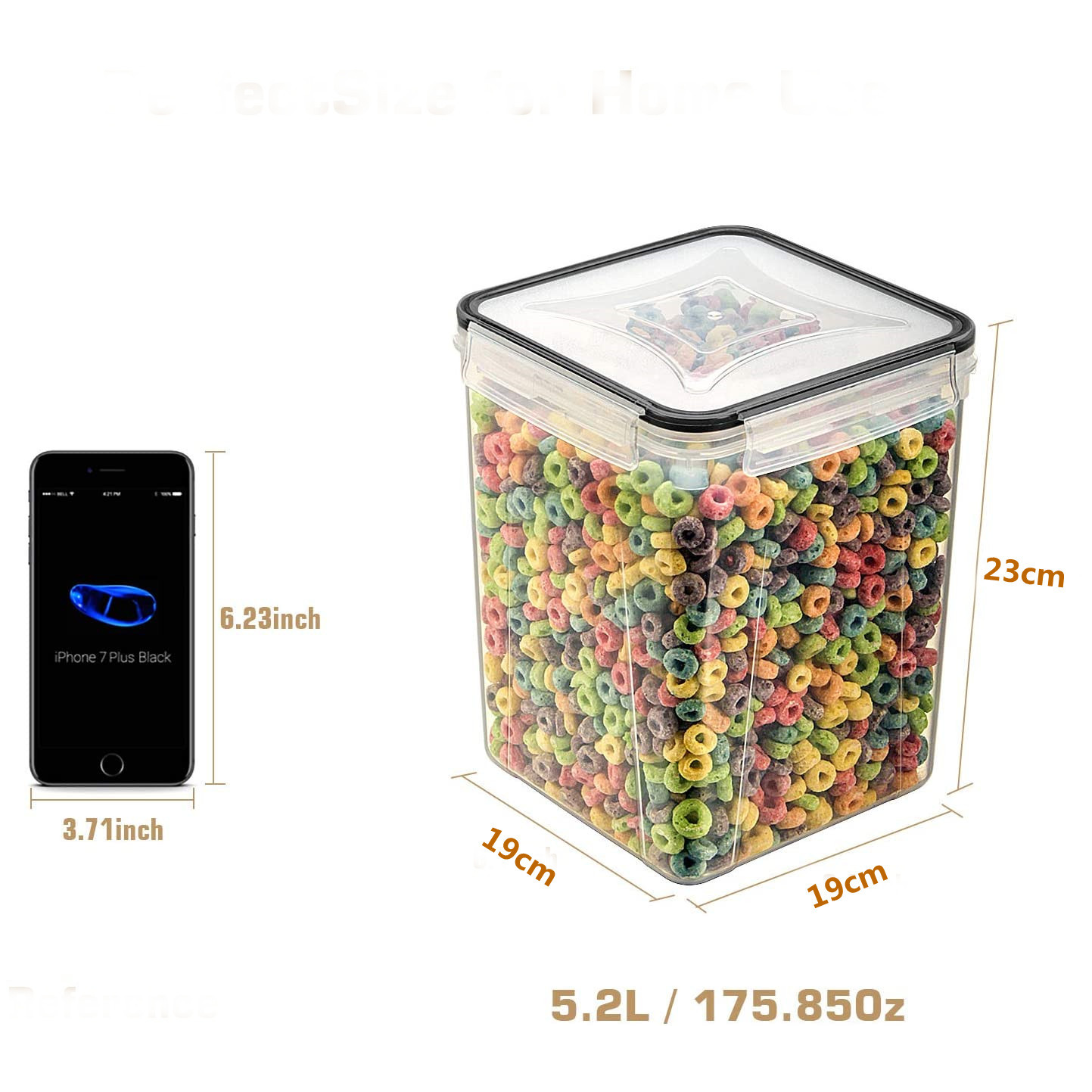 Airtight Food Storage Containers with Lids 4 Units 5.2 L