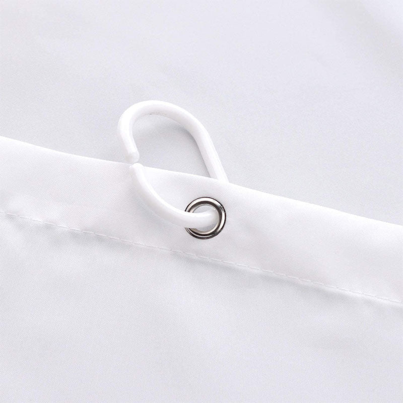 Shower Curtain with Plastic Hooks 180x180cm / 180x200cm, White