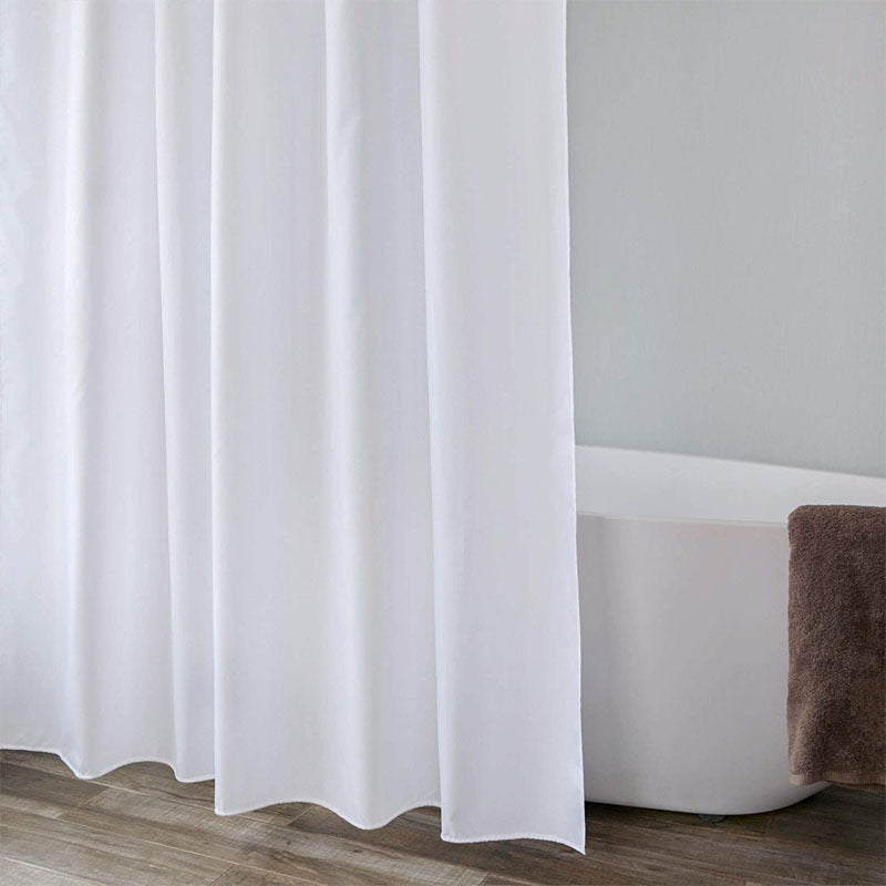 Shower Curtain with Plastic Hooks 180x180cm / 180x200cm, White