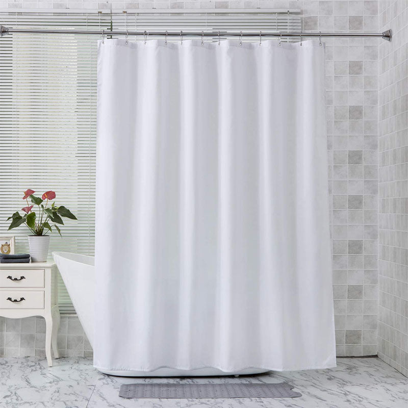 Shower Curtain with Plastic Hooks 180x180cm / 180x200cm, White