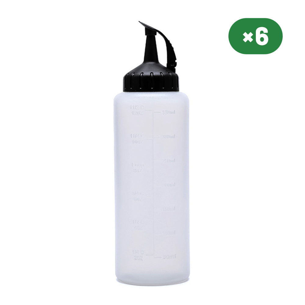 Condiment Squeeze Bottle with Leak Proof Snap Cap 6pcs Pack 350 ML / 12 oz