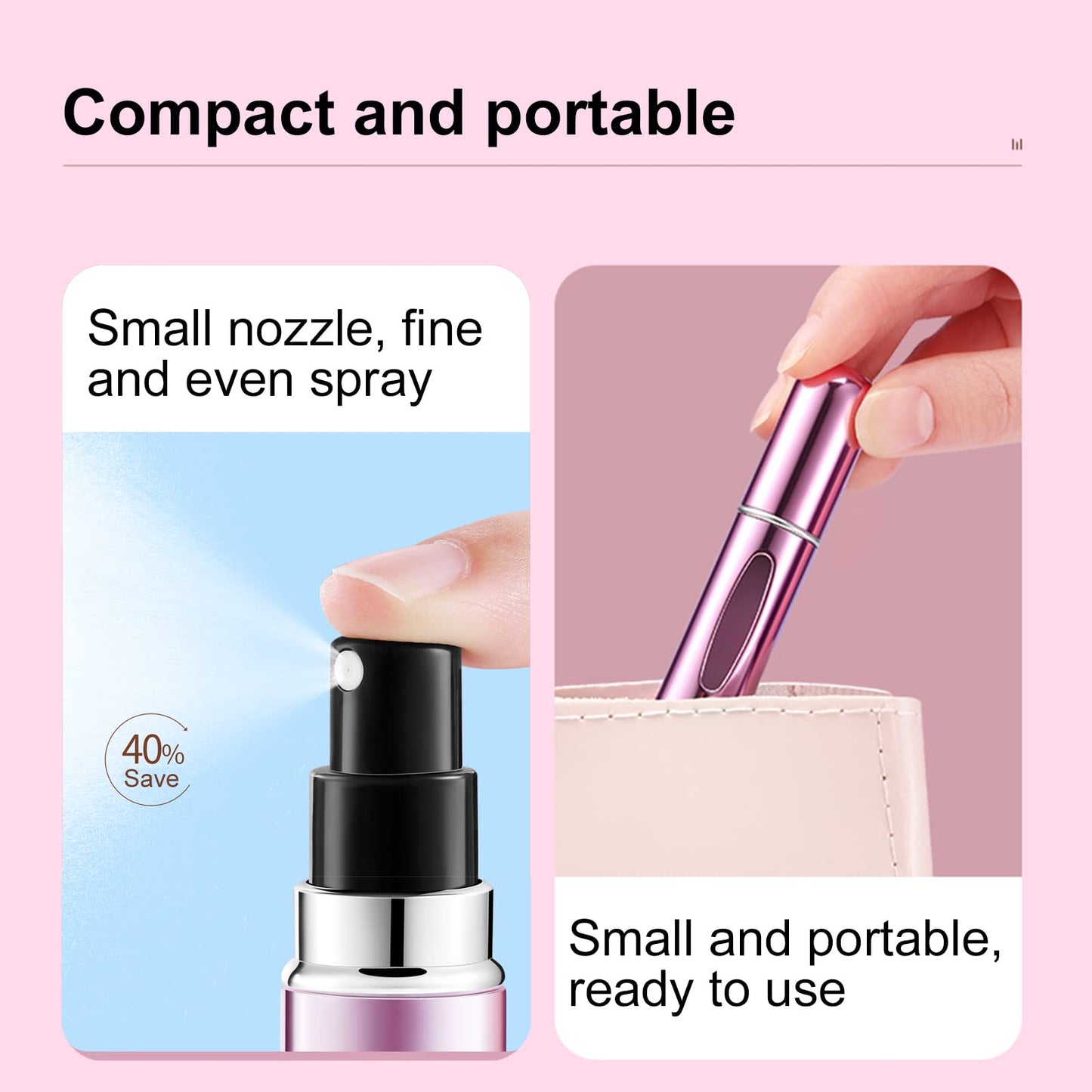 Refillable Travel Perfume Mini 5ml Sprayer for Perfume, 4pcs Pack