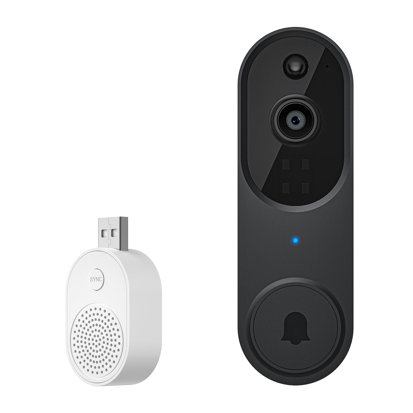 Wifi Wireless Smart Video Doorbell, Black