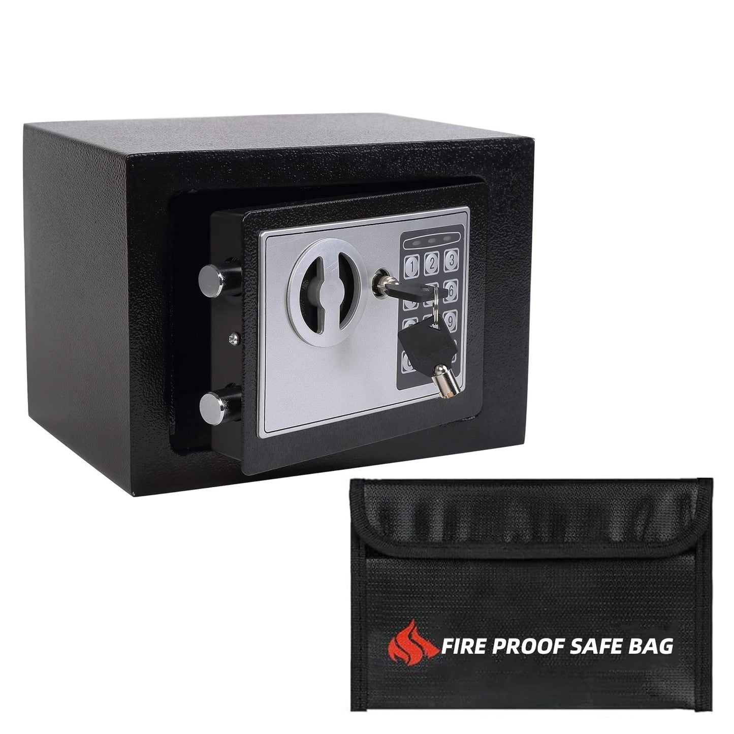 Security Safe Box for Money Safe with Keys & Pass Code, Black