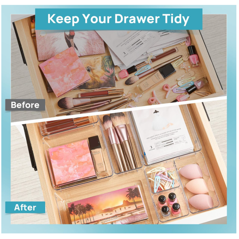25-Piece Drawer Organizers Set with 4-Size (3 Color Options)