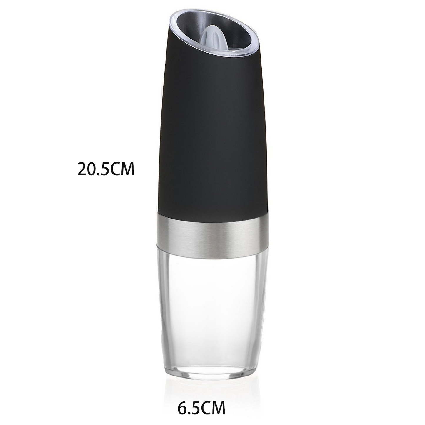 Battery Powered Gravity Electric Pepper Grinder with LED Light 2 Units, Black