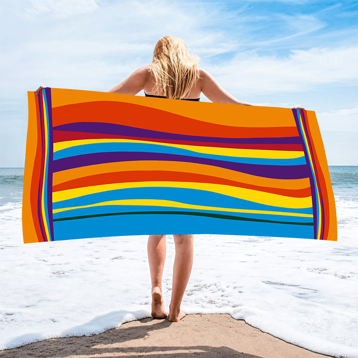 Oversized Striped Beach Towel 2 Units