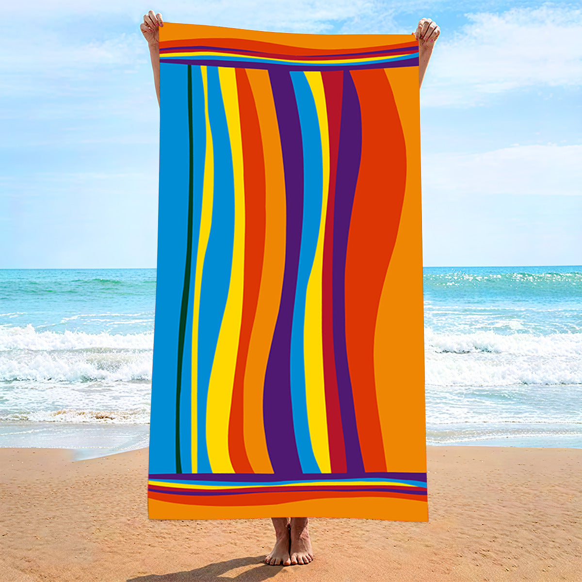 Oversized Striped Beach Towel 2 Units