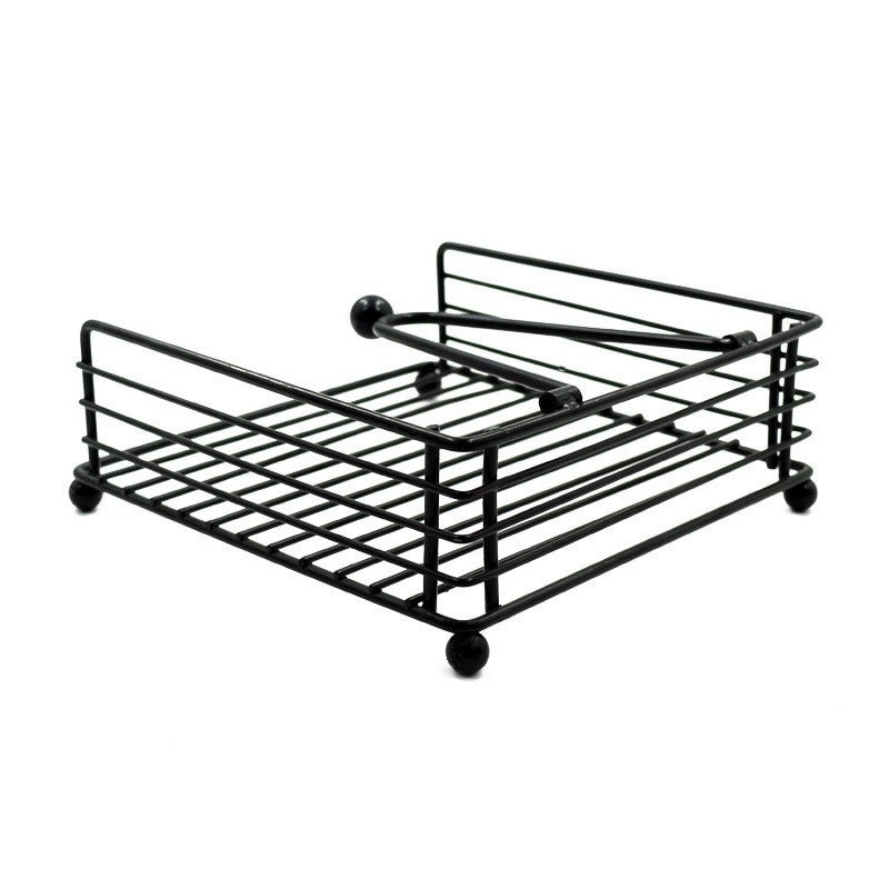 Flat Napkin Holder with Weighted Arm 3 Units, Black