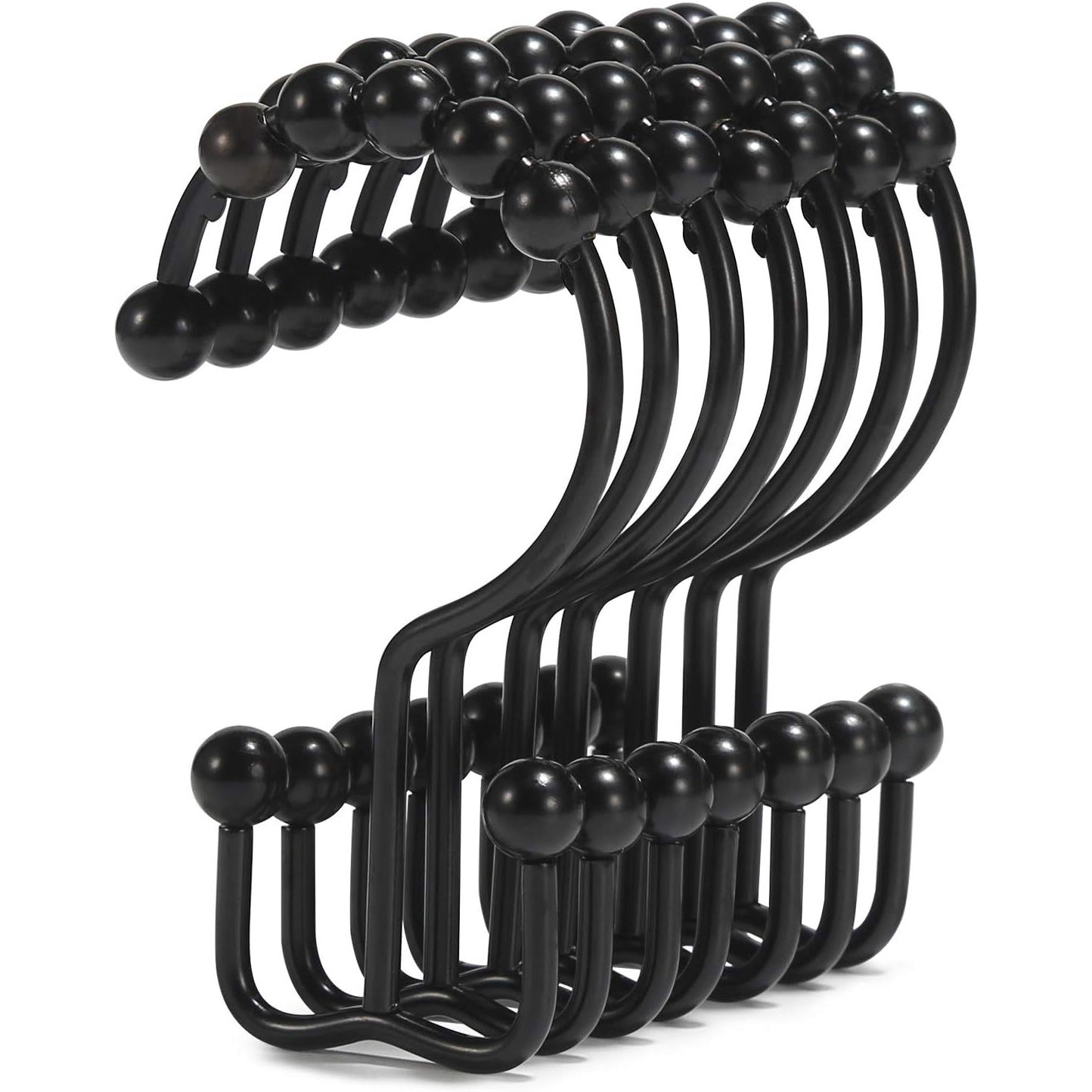 Double Shower Curtain Hooks 24 Units (3 Color Options)