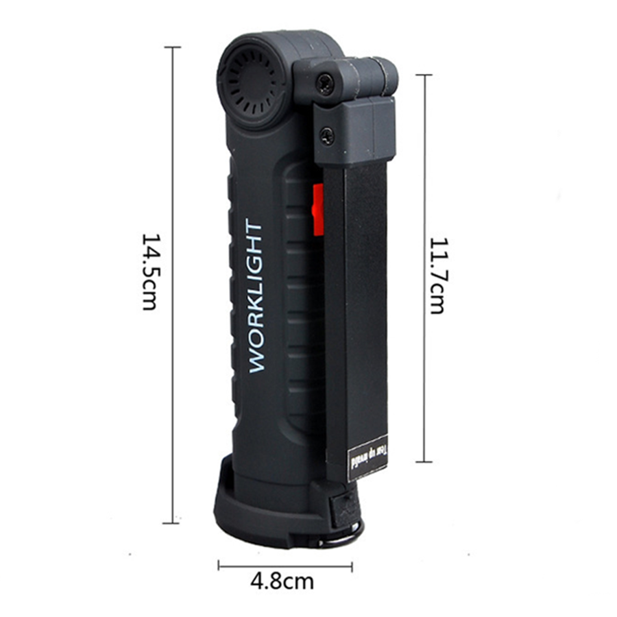 Rechargeable LED Work Light Grill Light 2 Units, Black