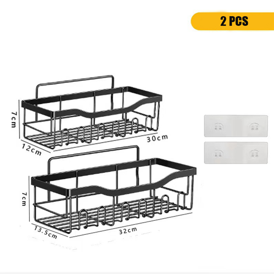 Large Capacity Bathroom Organizers 5-Piece Set / 2-Piece Set, Black