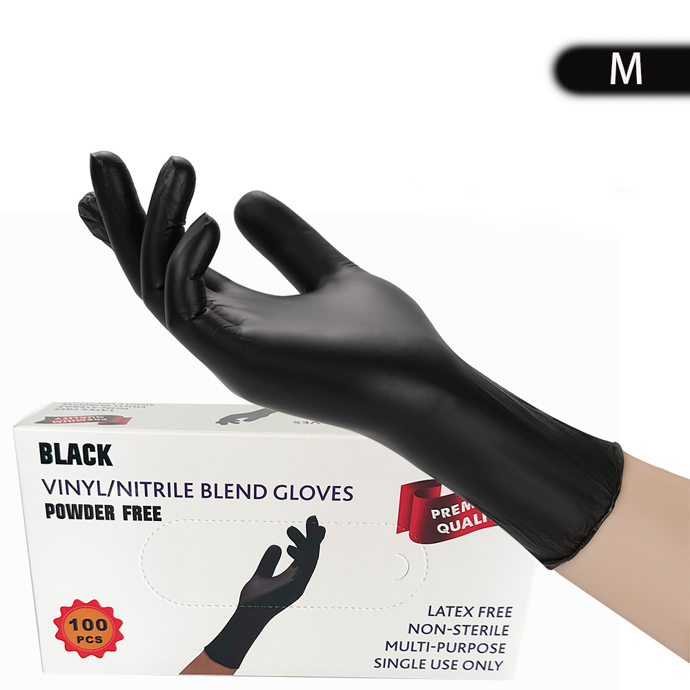 Disposable Nitrile Gloves 2 Pack / Each Pack 100 Units XL / L /M, Black