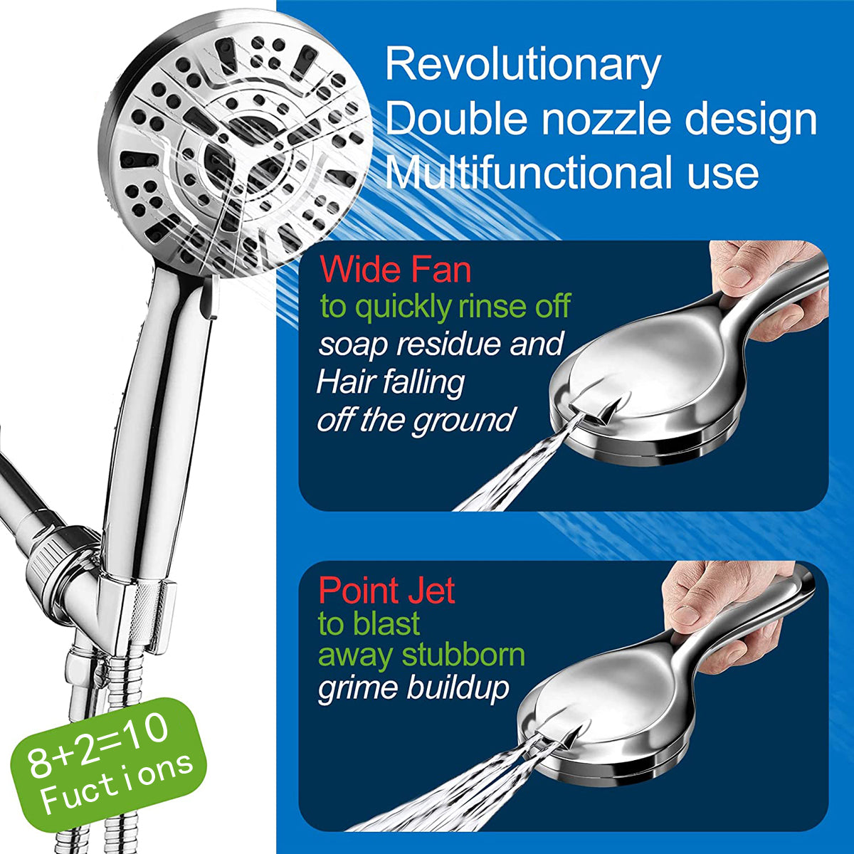High Pressure 10-mode Handheld Shower Head