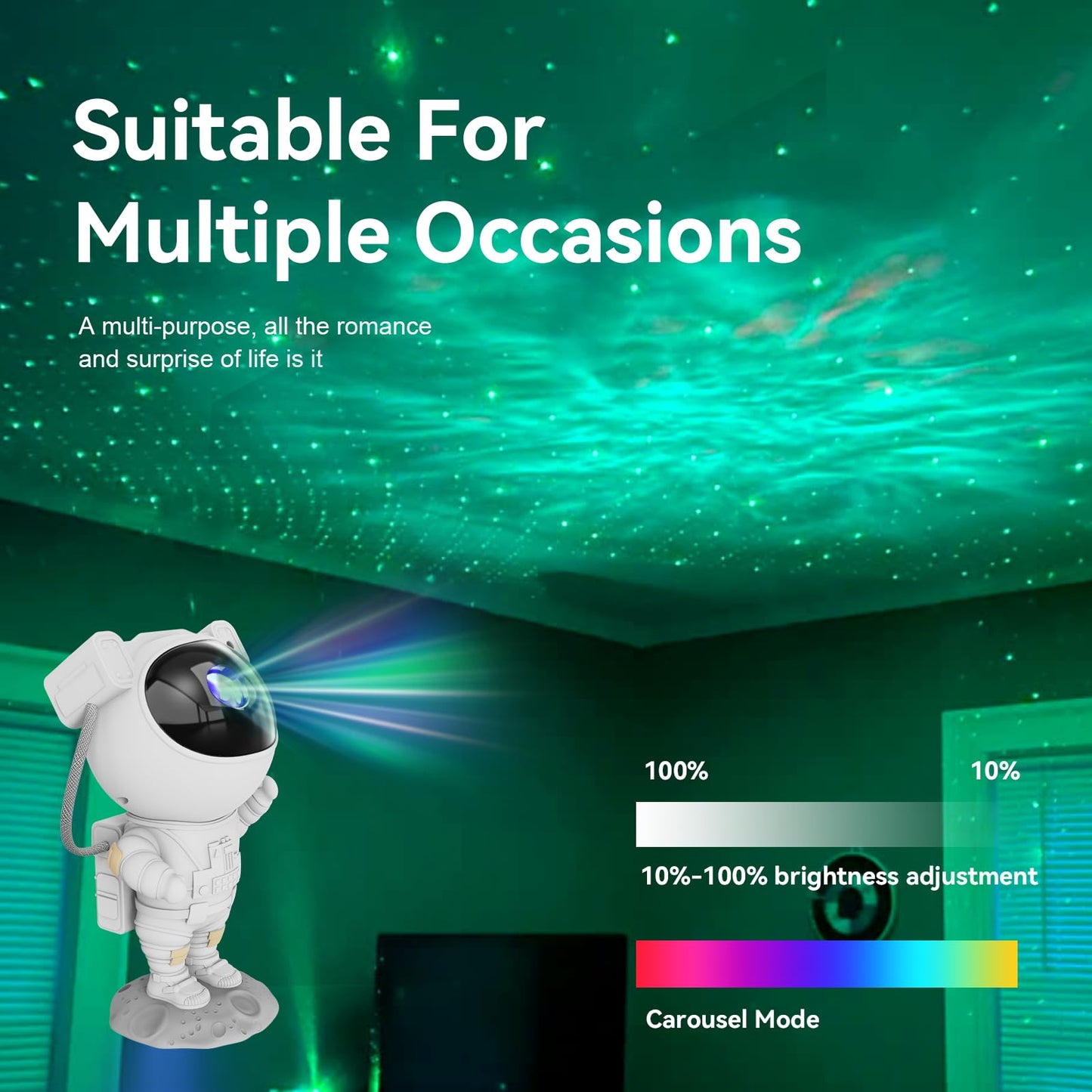 Star Projector Galaxy Night Light, White