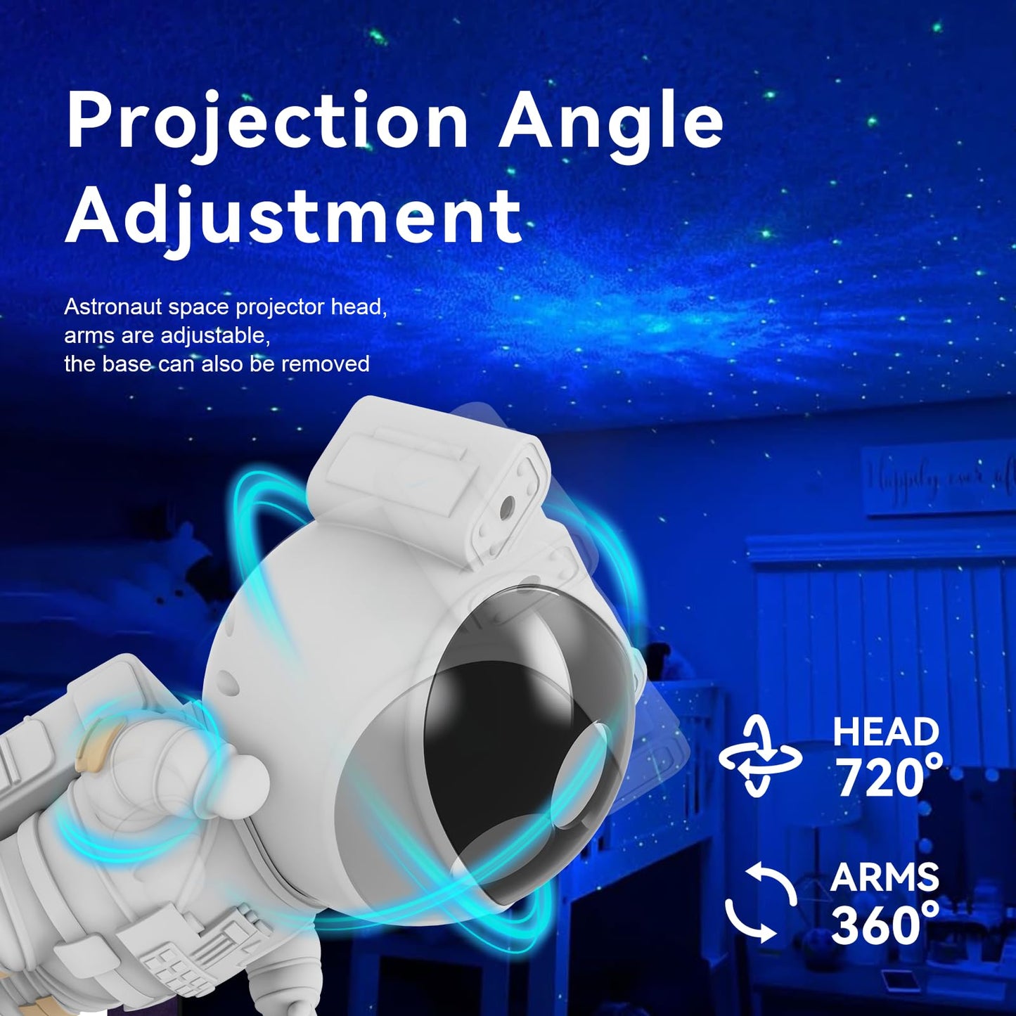 Star Projector Galaxy Night Light, White
