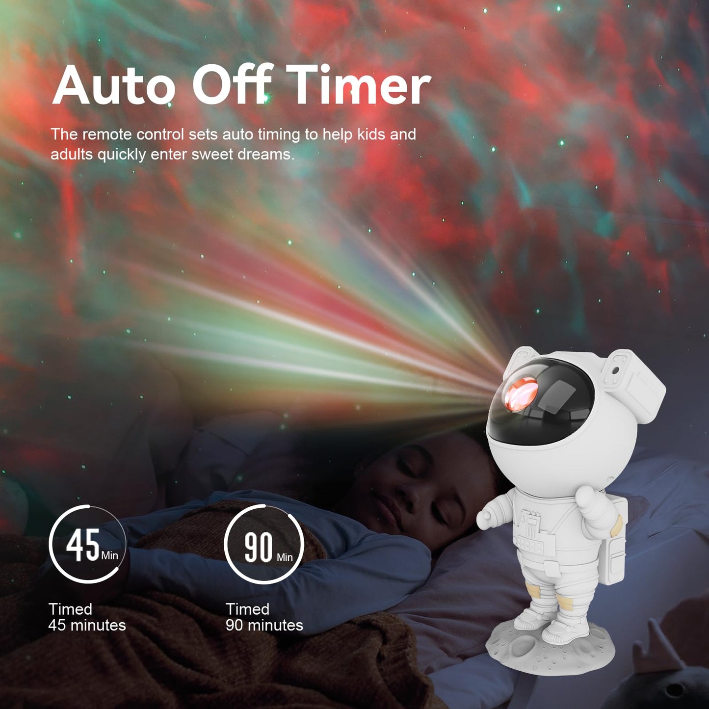 Star Projector Galaxy Night Light, White