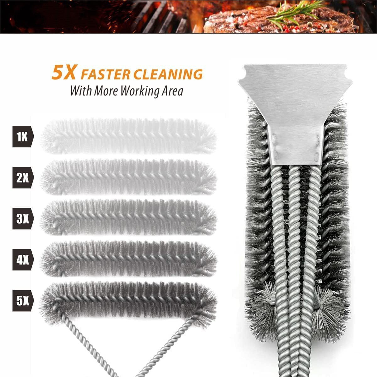Grill Brush with Handle 2 Units