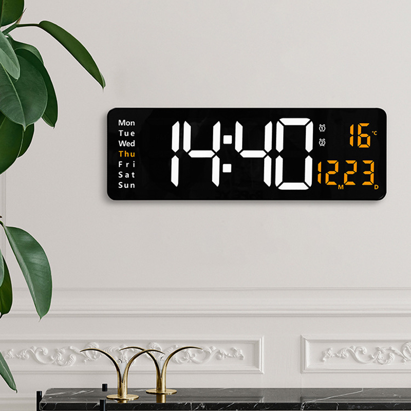 Large Digital Wall Clock with Remote Control 16 Inch (2 Color Options)