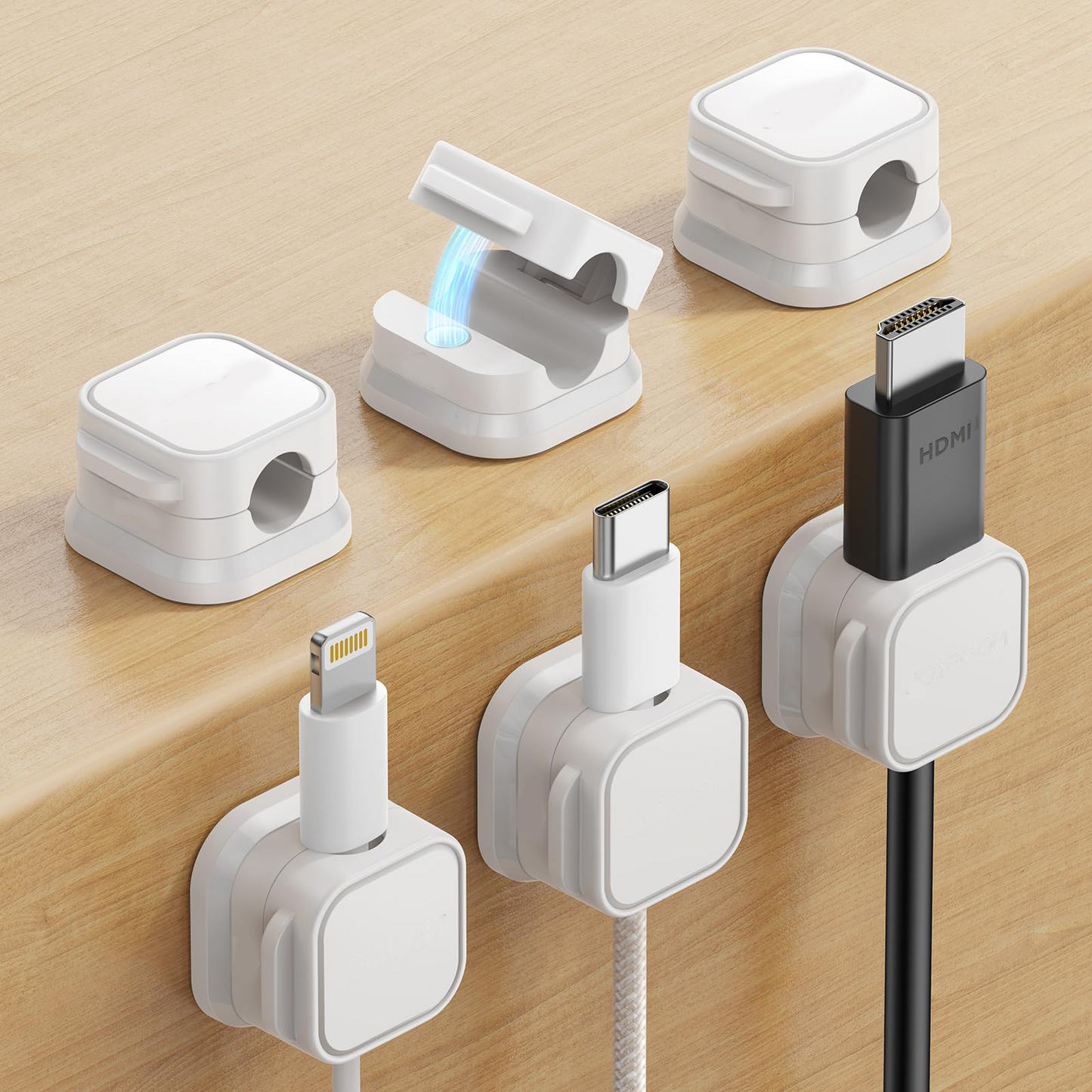 Magnetic Cable Clips 24 Units (2 Color Options)