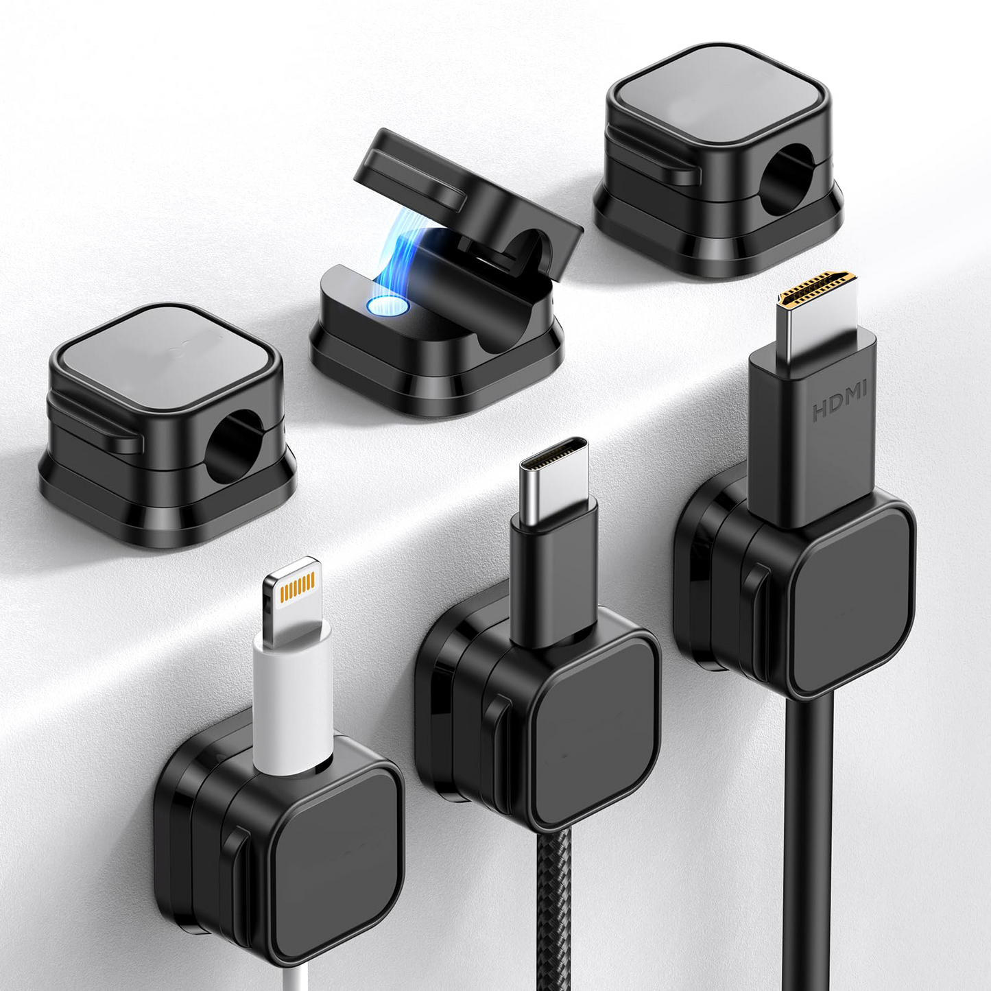 Magnetic Cable Clips 24 Units (2 Color Options)