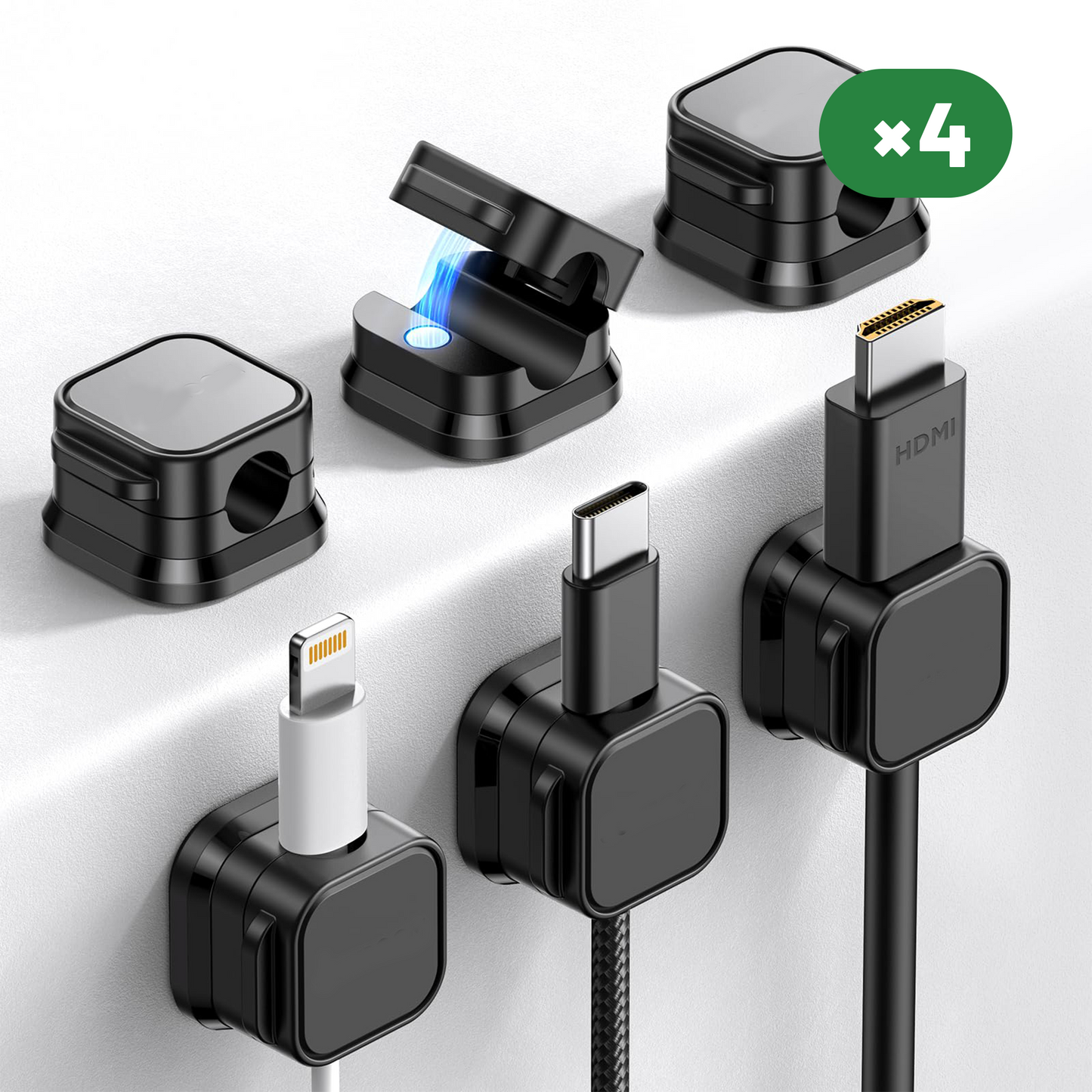 Magnetic Cable Clips 24 Units (2 Color Options)