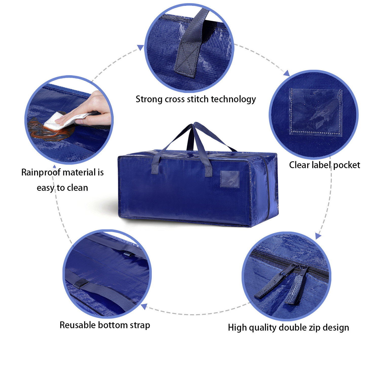 Moving Bags 4 Units, Blue (2 Options)