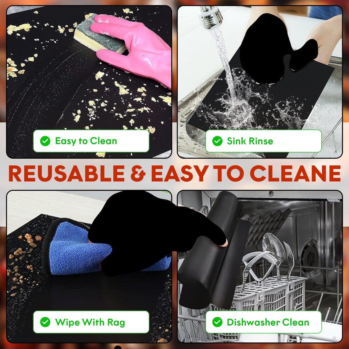 Non-Stick Heavy Duty Oven Liners 5 Units