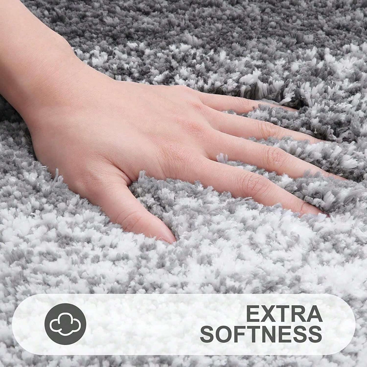 Super Soft Shaggy Bathroom Rugs 24"x16" / 30"x20", Gray