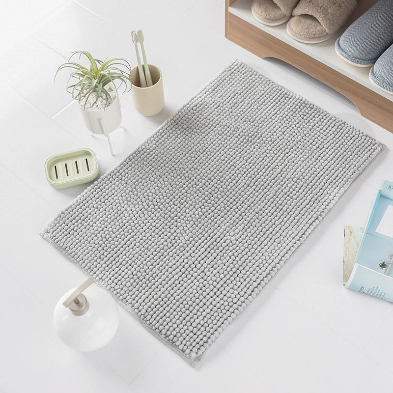 Chenille Bath Mat 20x32 Inches / 16x24 Inches, Grey