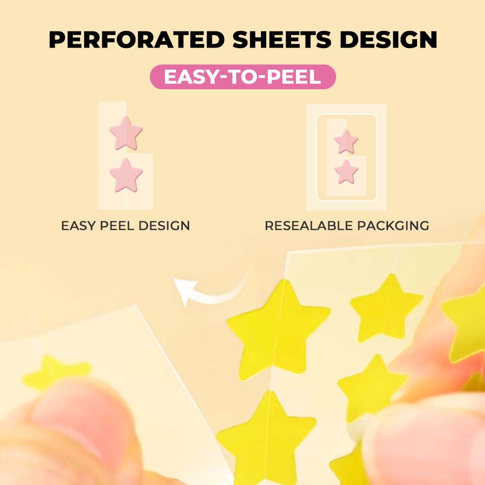 Pimple Patch for Covering Zits and Blemishes 200 Patchs Round-shaped / Star-shaped