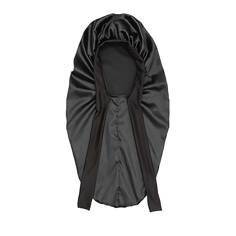 Extra Long Satin Bonnet with Tie Band 2 Unites (pink, black)