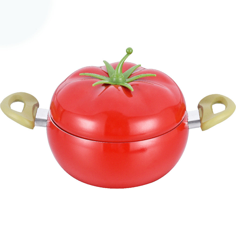 Fruit Vegetable Shaped Stock Pot with Lid, 8 Inch Nonstick Aluminum Alloy Soup Pot, Dual Handle Cookware for Induction & Gas Stove