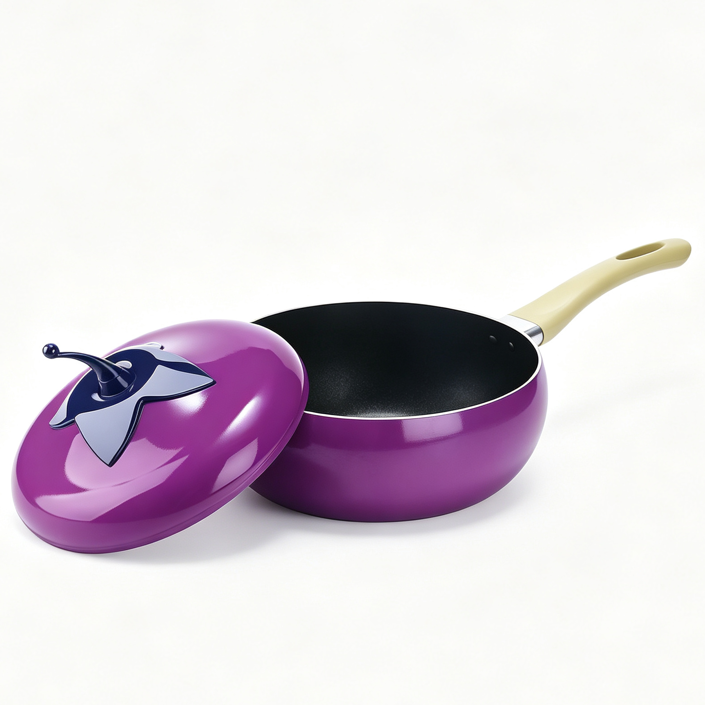 Fruit Tomato Shape Saucepot with Lid Cooker Aluminum, Red
