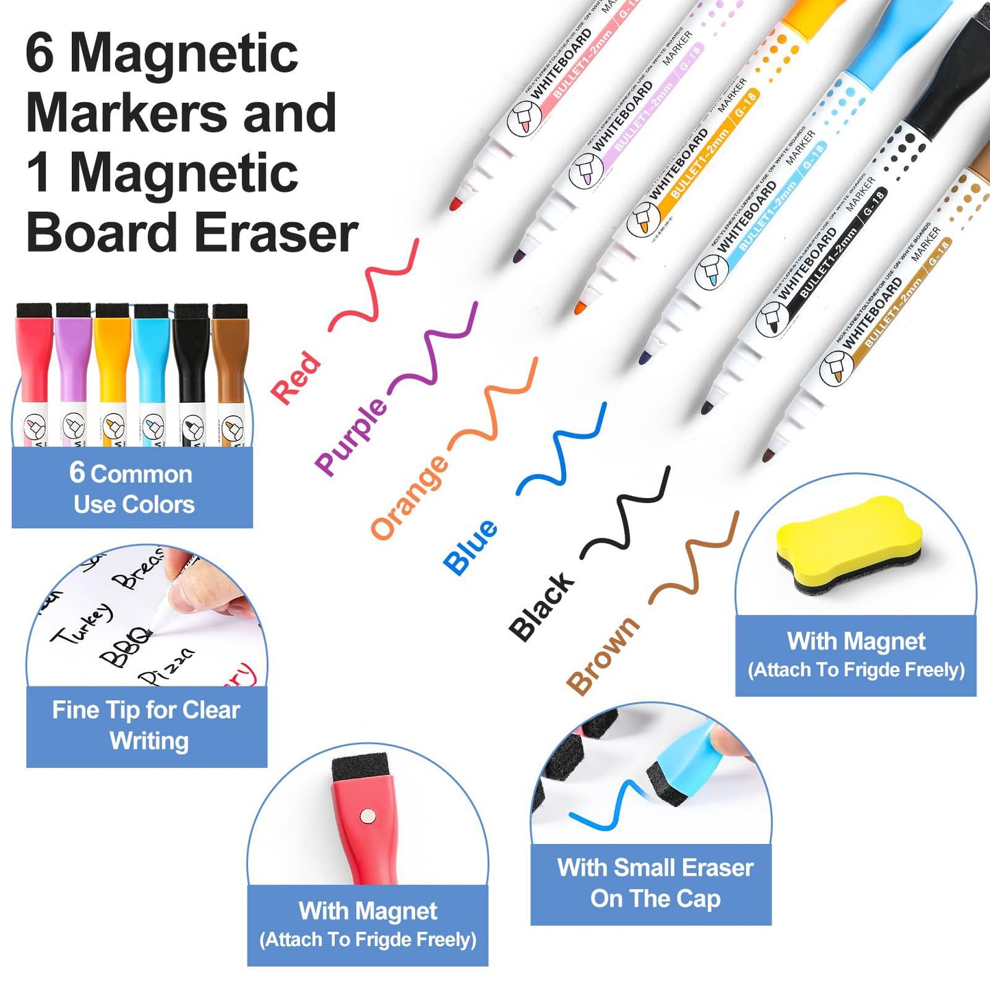 4-Piece Magnetic Dry Erase Board Sheet for Fridge
